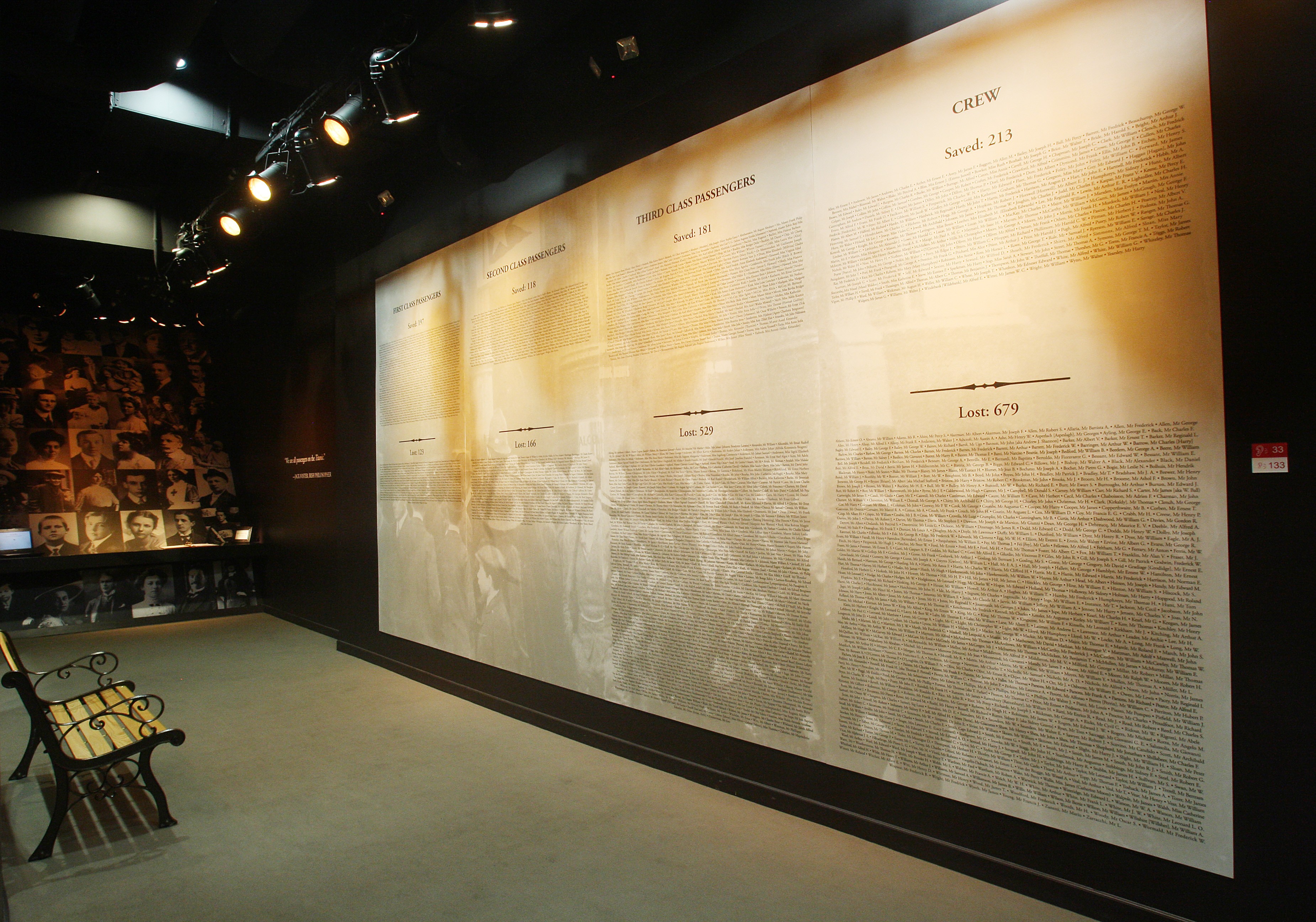 Mur Comm&eacute;moratif - Titanic: l'Exposition